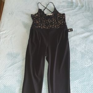 Black jumpsuit with lace top